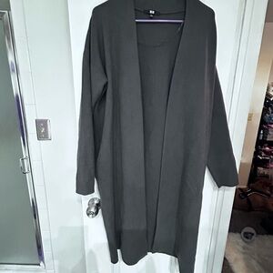 Uniqlo grey heavy fleece duster soft  jacket gorgeous  M oversized